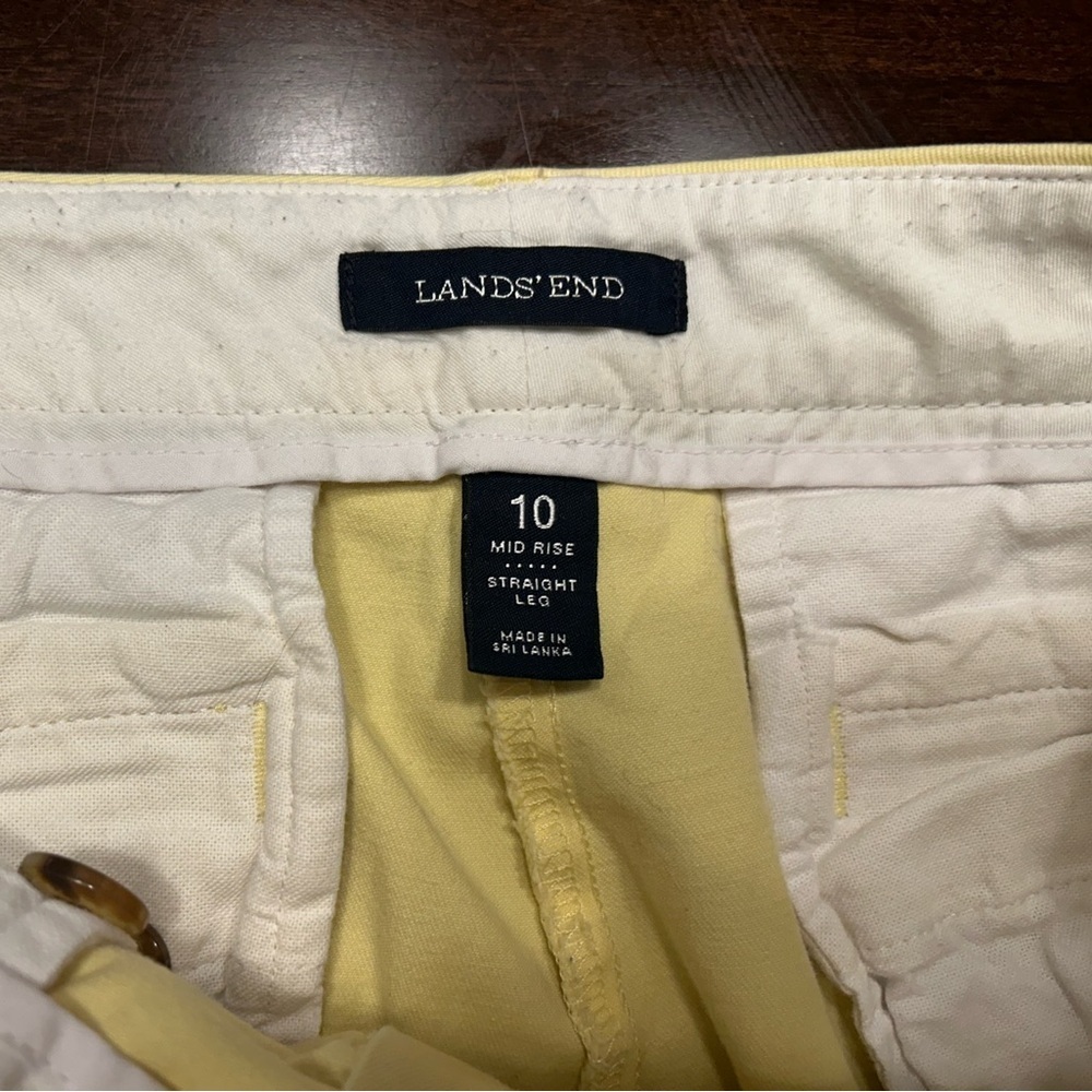 Lands' End Women's Light Yellow Straight Leg Pants - Picture 3 of 5